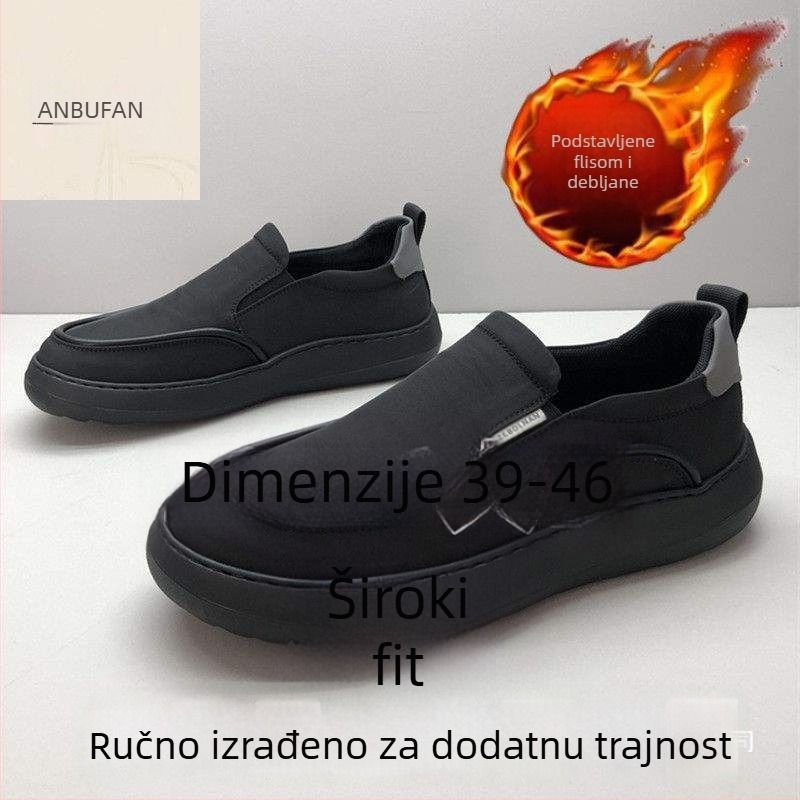 Muške platnene slip-on tenisice bez vezica, EVA ulošak, mrežasta unutrašnjost, gumen potplat, šiljat vrh