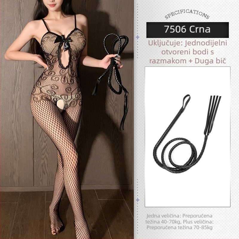 Feimu jednodjelno mrežasto prozirno donje rublje s otvorom u preponama – seksi dekolte, sladak djevojački stil