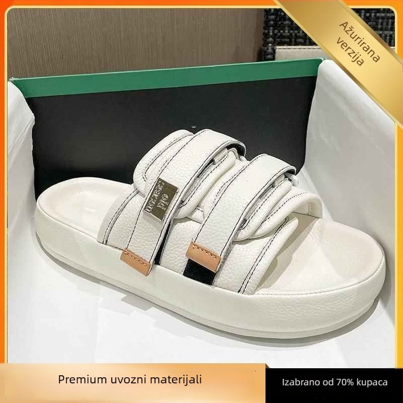 Muške slip-on sandale s Velcro kopčom, PU gornji dio, kompozitna potplata, korejski stil