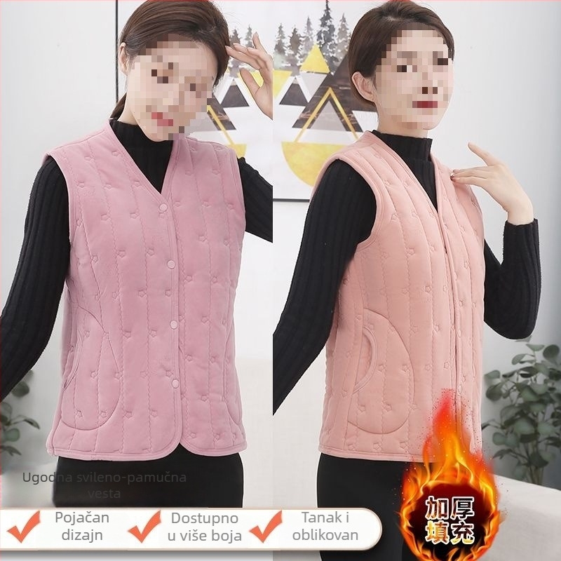 Ženski vest, snježni uzorak, V-izrez, ultra kratka duljina ≤40 cm, materijal: ovčji kašmir, punilo: vuna