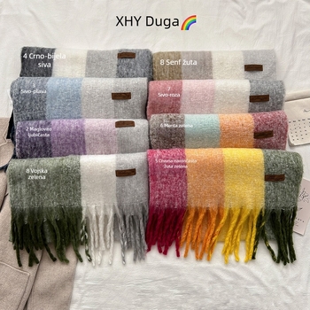 Šal od mohare, warp-knit pletenje, održava toplinu zimi, moderan gradski stil