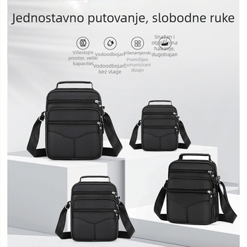 Muška kožna torbica preko ramena - pravi kožni materijal, gornji sloj teleće kože, vodootporna, ultralagana, Cross-border trend