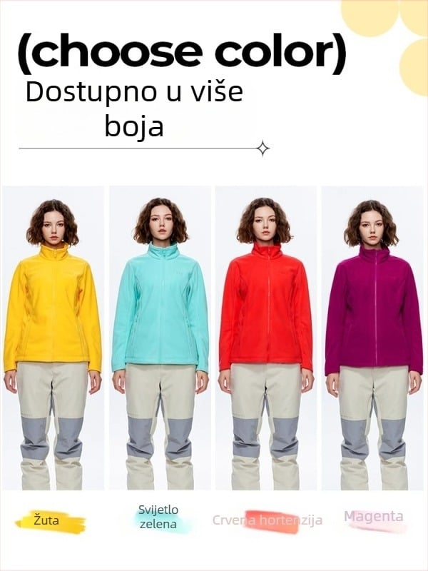 Unisex polarni fleec kardigan s unutarnjom fleks podstavom, topao zimski sloj za skijanje, vožnju biciklom i planinarenje