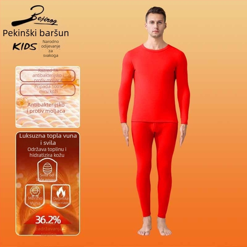 Bejirog Arctic Velvet termo donje rublje s fleisom, muški komplet gornji dio s dugim rukavom i hlače, debeli 251–300 g/m2, glavna tkanina 80–90% poliester, topao, antibakterijski, anti-pilling, jednobojan