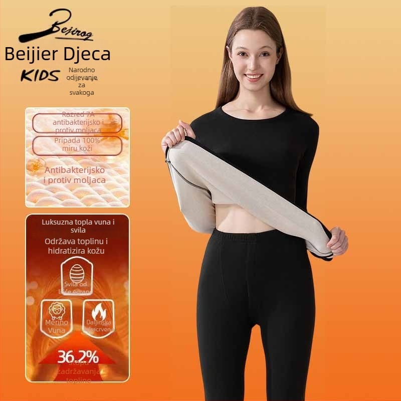 Bejirog Arctic Velvet termo donje rublje s fleisom, muški komplet gornji dio s dugim rukavom i hlače, debeli 251–300 g/m2, glavna tkanina 80–90% poliester, topao, antibakterijski, anti-pilling, jednobojan