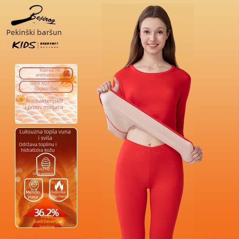 Bejirog Arctic Velvet termo donje rublje s fleisom, muški komplet gornji dio s dugim rukavom i hlače, debeli 251–300 g/m2, glavna tkanina 80–90% poliester, topao, antibakterijski, anti-pilling, jednobojan