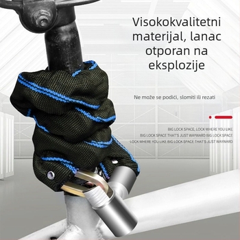 Lančana zaključavka protiv krađe za bicikle – prenosna, debela i produžena lanac, pogodan za električne i planinske bicikle
