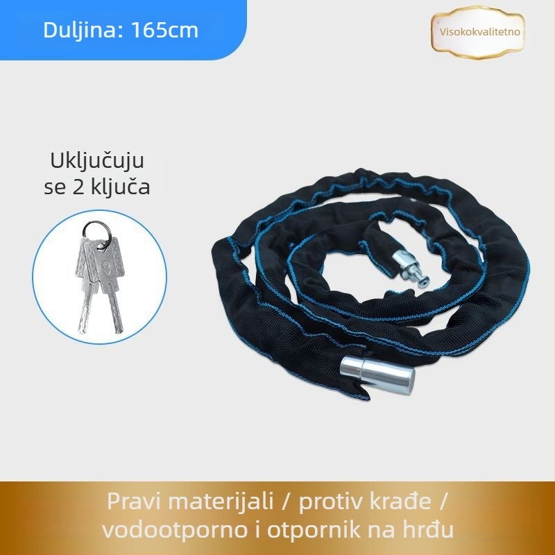 Lančana zaključavka protiv krađe za bicikle – prenosna, debela i produžena lanac, pogodan za električne i planinske bicikle