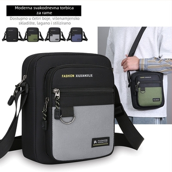 Muška crossbody torba – gradski stil, Oxford tkanina, vodootporna, prozračna, ultra lagana, otporna na habanje