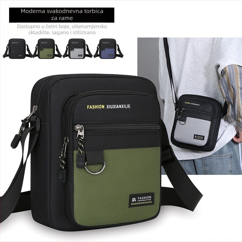 Muška crossbody torba – gradski stil, Oxford tkanina, vodootporna, prozračna, ultra lagana, otporna na habanje