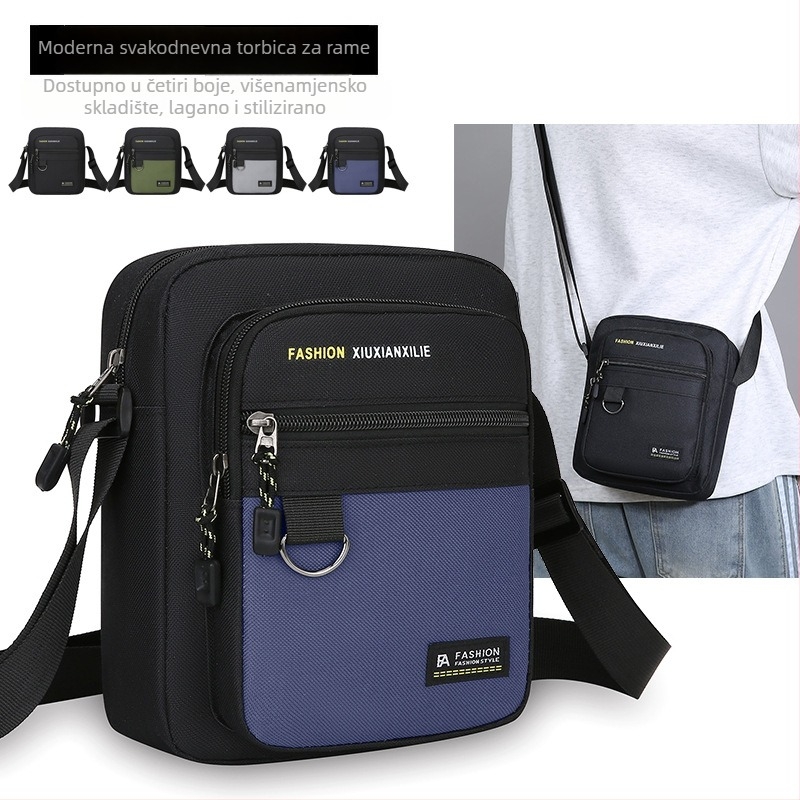 Muška crossbody torba – gradski stil, Oxford tkanina, vodootporna, prozračna, ultra lagana, otporna na habanje