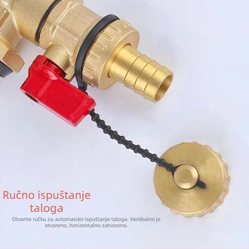 Automatski ispušni ventil za podno grijanje — završni dio, mesing, nikl premaz, moderni jednostavni stil, Jiurong Pipe Industry