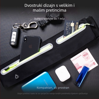 Trkaća torbica za struk s džepom za telefon | Najlon | Unisex | Pogodan za telefone do 7,2 inča | Za jogu, planinarenje i trčanje