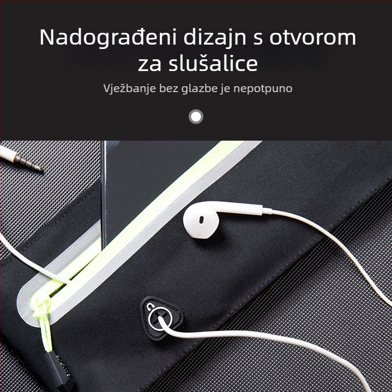 Trkaća torbica za struk s džepom za telefon | Najlon | Unisex | Pogodan za telefone do 7,2 inča | Za jogu, planinarenje i trčanje