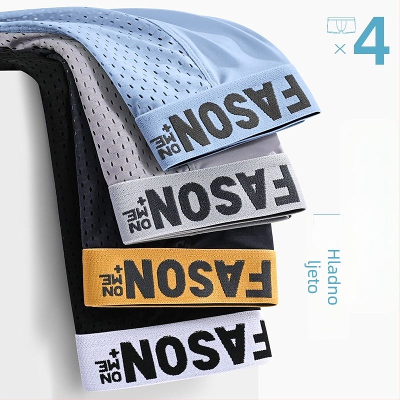 Muške bokserice od ice silk, prozračne, brzo sušeće, antibakterijske, pleteni materijal