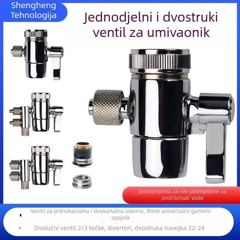 Ventil za preklopnik filtracije vode, bakar, elektroplatirani, vodni razdjelnik, 100°C