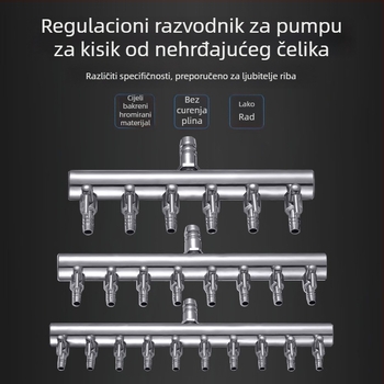 Ventil za kisik u akvariju s neovisnim prekidačem — razdjelnik za kisikovu cijev, regulator, težina 48–279 g