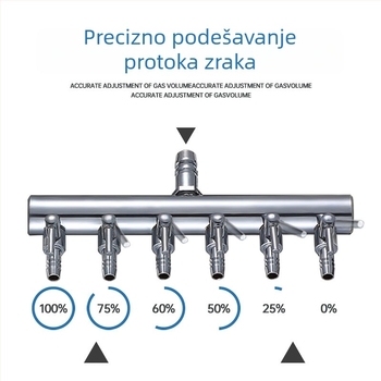 Ventil za kisik u akvariju s neovisnim prekidačem — razdjelnik za kisikovu cijev, regulator, težina 48–279 g