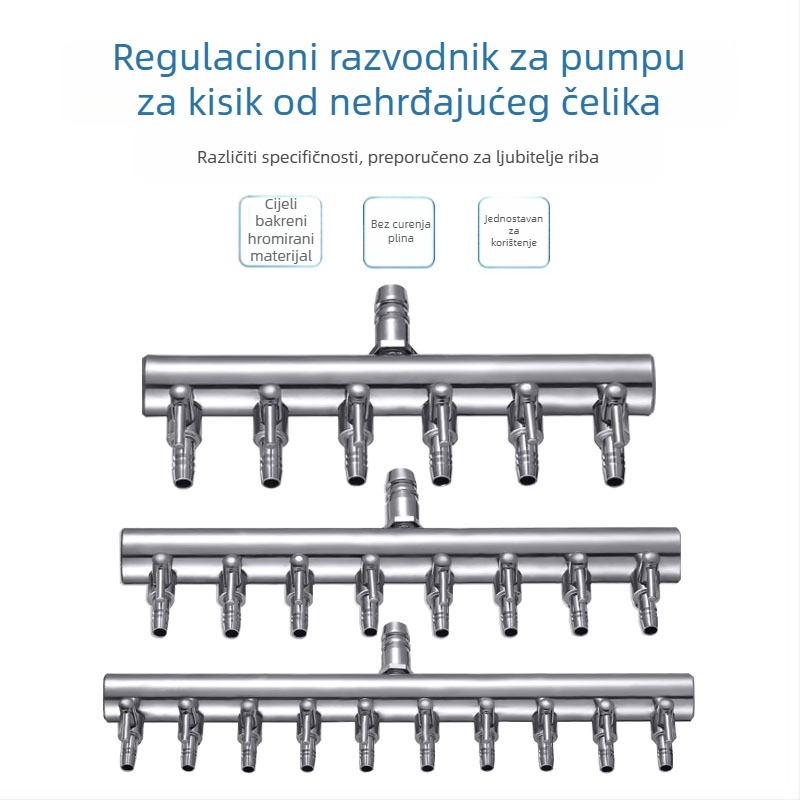 Ventil za kisik u akvariju s neovisnim prekidačem — razdjelnik za kisikovu cijev, regulator, težina 48–279 g