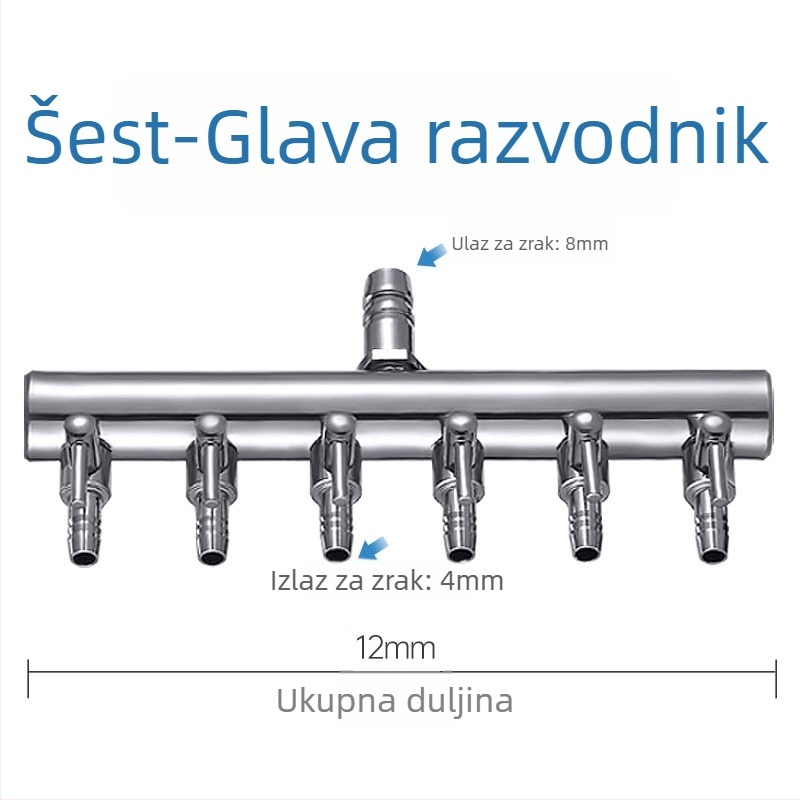 Ventil za kisik u akvariju s neovisnim prekidačem — razdjelnik za kisikovu cijev, regulator, težina 48–279 g