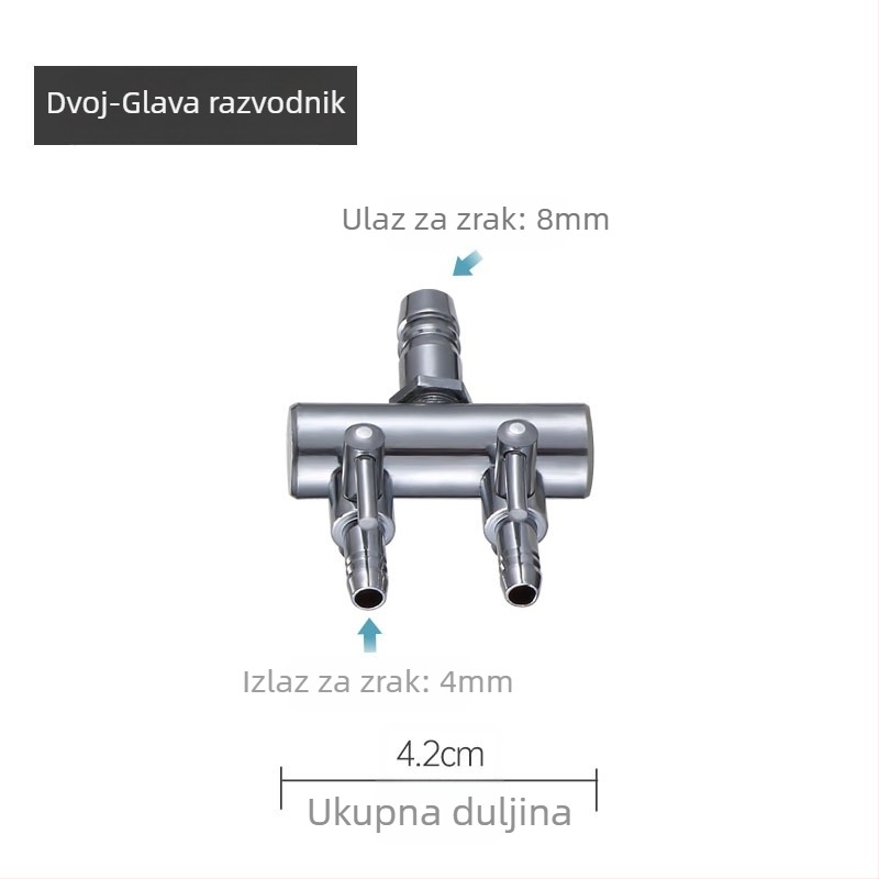 Ventil za kisik u akvariju s neovisnim prekidačem — razdjelnik za kisikovu cijev, regulator, težina 48–279 g