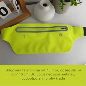 Torba za struk za mobitel – ultra tanka, vodootporna, lagana, protiv krađe, reflektirajuća za noćnu sigurnost (unisex)