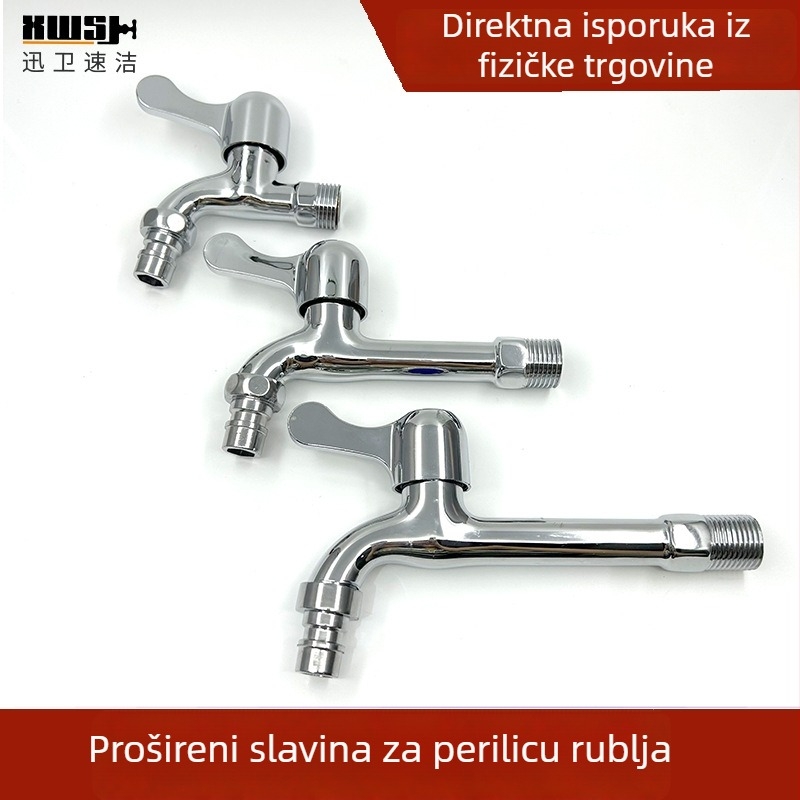 Kran za perilicu rublja, dizajn s jednim zglobom, tijelo od legure cinka, potpuno bakreno jezgro ventila, pogodan za spoj s perilicom i umivaonikom