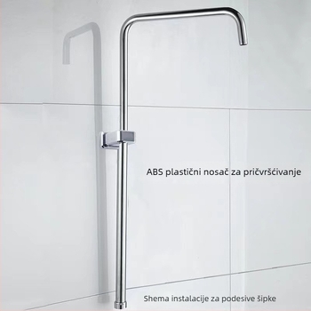 Držač tuša za cijev – ABS, odvojivi, bušenje montaža, model CN001CP, 1–90°C