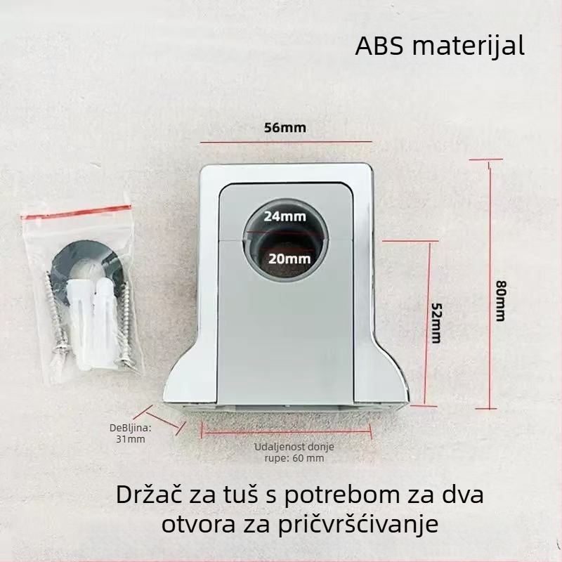 Držač tuša za cijev – ABS, odvojivi, bušenje montaža, model CN001CP, 1–90°C