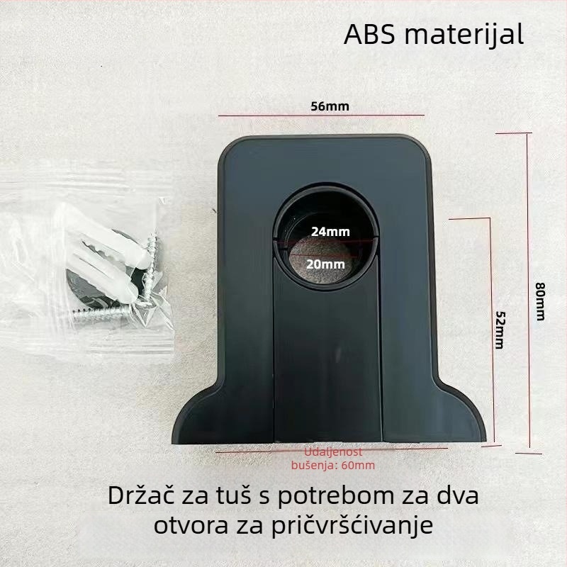 Držač tuša za cijev – ABS, odvojivi, bušenje montaža, model CN001CP, 1–90°C