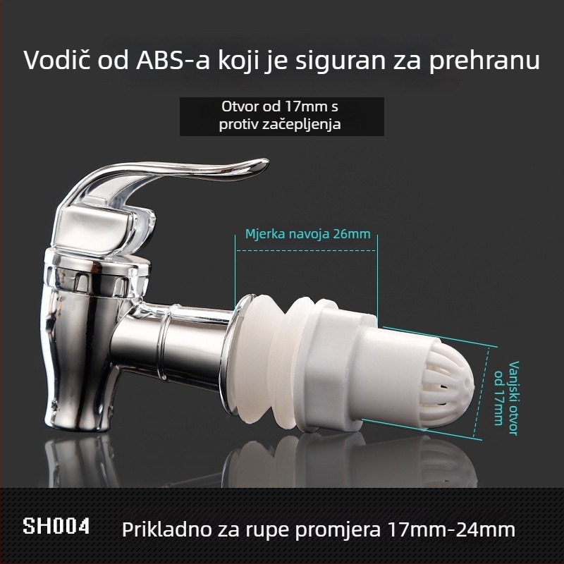 Kran za vino od nehrđajućeg čelika s filtrom - 304, keramički disk ventil, promjer sjedišta 20 mm, promjer ulazne/izlazne cijevi 20 mm, brušeni završetak