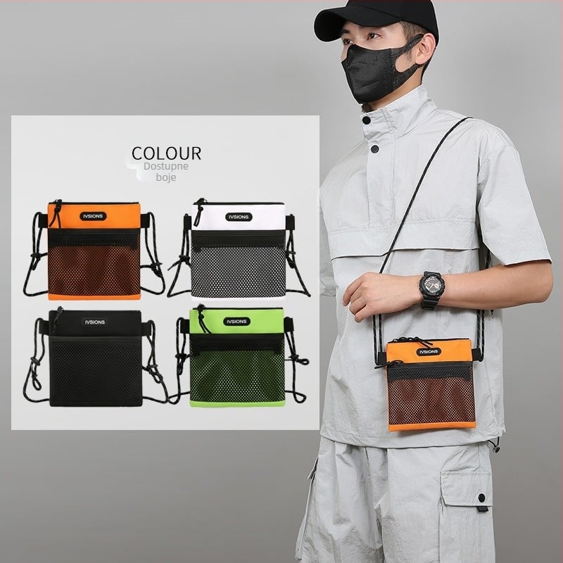 Muška torba preko ramena s uličnim stilom, japanski stil crossbody, geometrijski uzorak, Oxford tkanina, poliester podstava