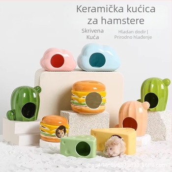 Keramičko gnijezdo za hrčka s ljetnim hlađenjem i kreativnim uređenjem kaveza | Foam Fun | za hrčke | godišnja doba: proljeće, ljeto, jesen