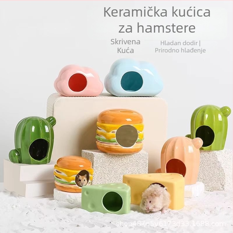Keramičko gnijezdo za hrčka s ljetnim hlađenjem i kreativnim uređenjem kaveza | Foam Fun | za hrčke | godišnja doba: proljeće, ljeto, jesen