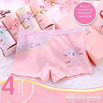 Dječje bokserice za djevojčice od čistog pamuka - 91-95% pamuka, sigurnosna klasa A, za djecu 3-8 godina