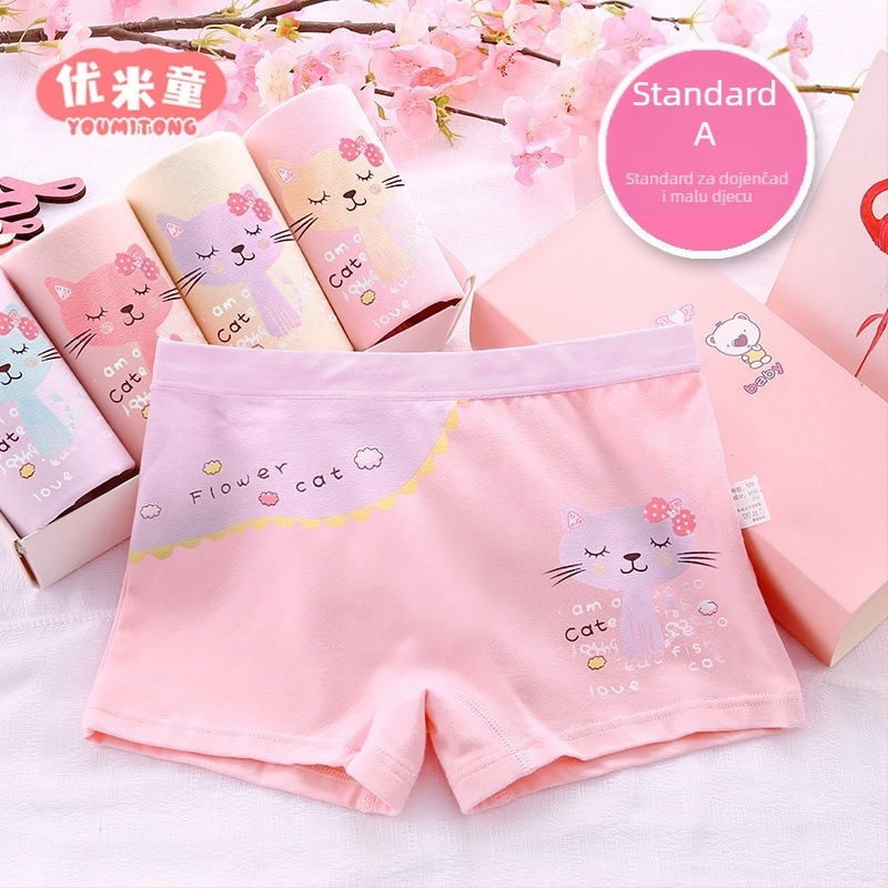 Dječje bokserice za djevojčice od čistog pamuka - 91-95% pamuka, sigurnosna klasa A, za djecu 3-8 godina
