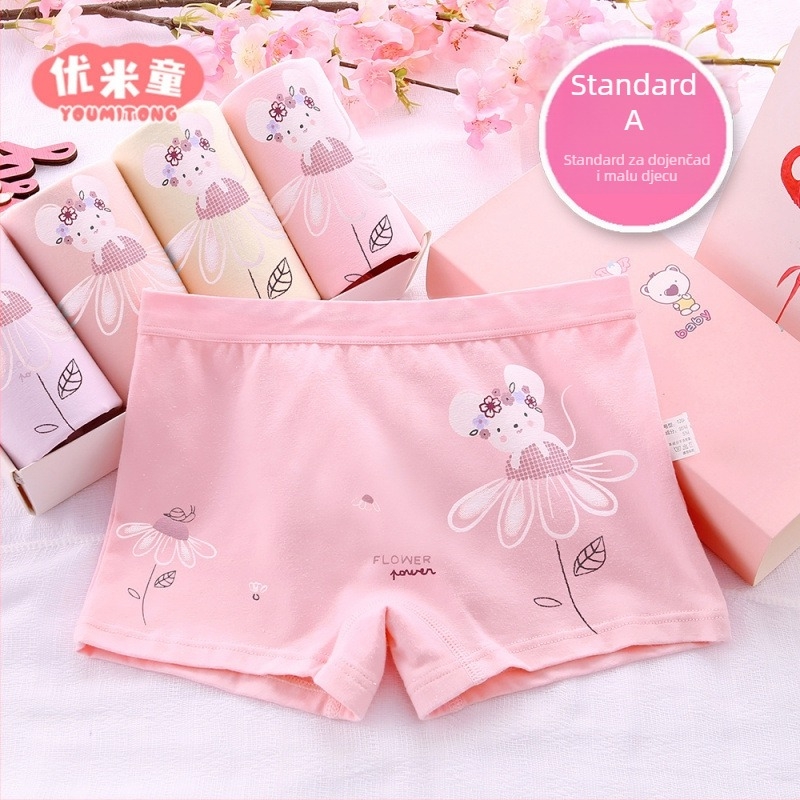 Dječje bokserice za djevojčice od čistog pamuka - 91-95% pamuka, sigurnosna klasa A, za djecu 3-8 godina