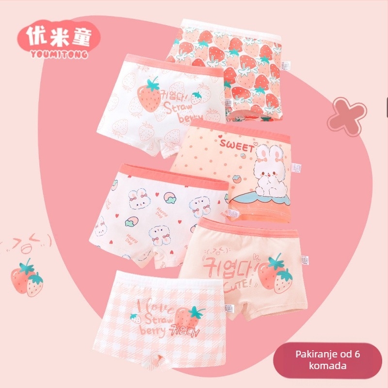 Dječje bokserice za djevojčice od čistog pamuka - 91-95% pamuka, sigurnosna klasa A, za djecu 3-8 godina
