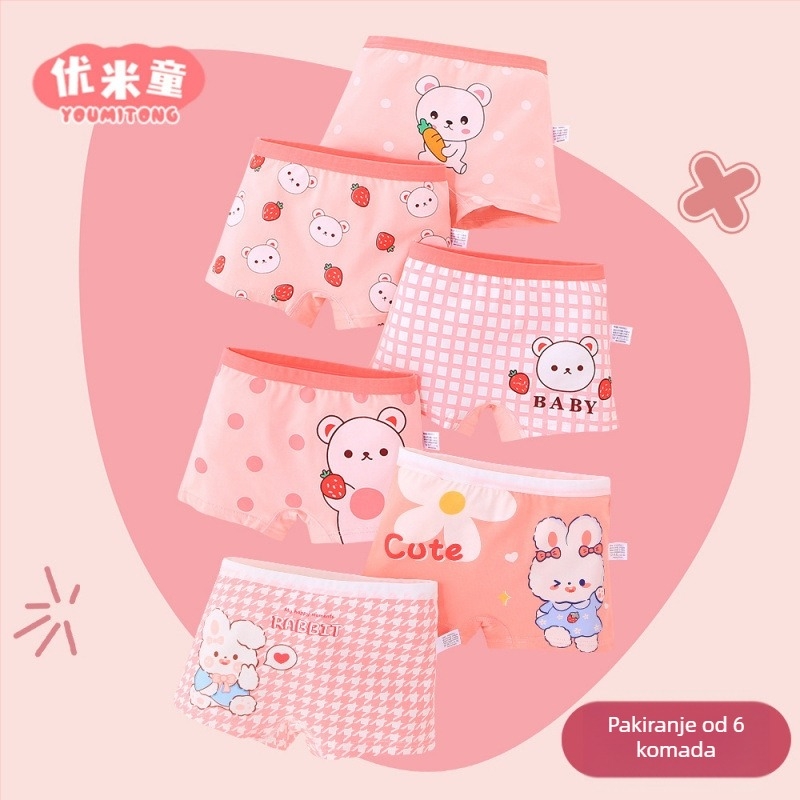 Dječje bokserice za djevojčice od čistog pamuka - 91-95% pamuka, sigurnosna klasa A, za djecu 3-8 godina