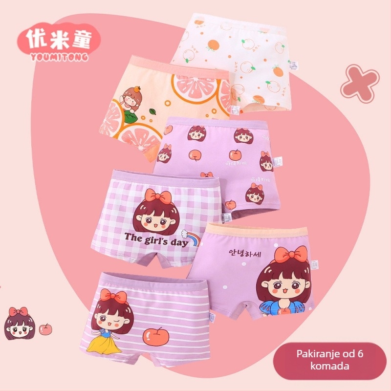 Dječje bokserice za djevojčice od čistog pamuka - 91-95% pamuka, sigurnosna klasa A, za djecu 3-8 godina