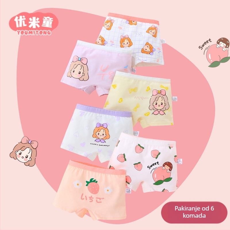 Dječje bokserice za djevojčice od čistog pamuka - 91-95% pamuka, sigurnosna klasa A, za djecu 3-8 godina