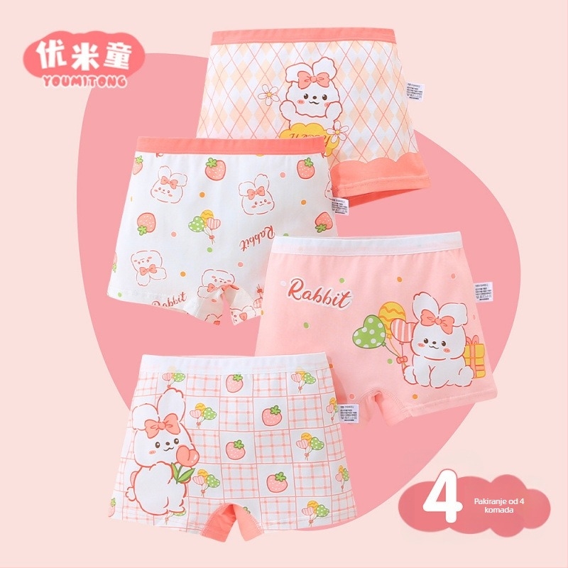 Dječje bokserice za djevojčice od čistog pamuka - 91-95% pamuka, sigurnosna klasa A, za djecu 3-8 godina