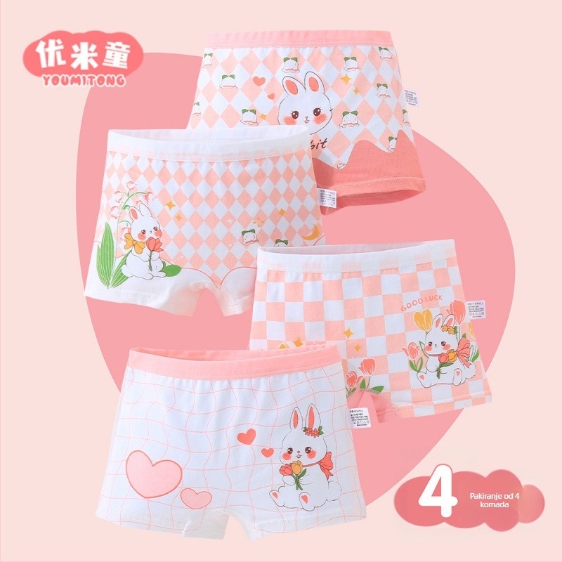 Dječje bokserice za djevojčice od čistog pamuka - 91-95% pamuka, sigurnosna klasa A, za djecu 3-8 godina