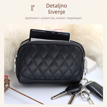 PU kožni novčanik za sitniše, podstava od poliester, 1 preklop, gradski minimalistički stil, sklopiv