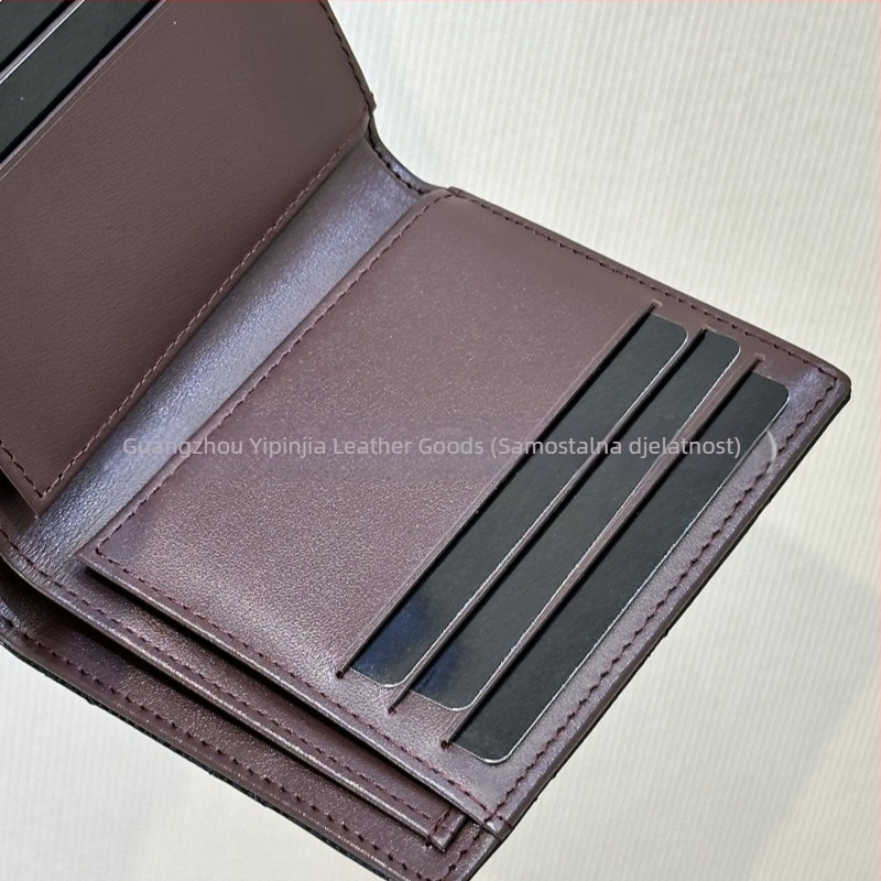 Kožni novčanik i držač kartica, karirani uzorak, podstava od prve sloje teleće kože, otporan na habanje i proširiv, za svakodnevnu upotrebu