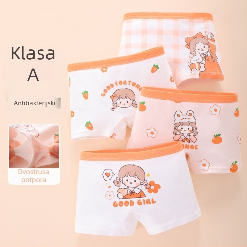 Dječje pamucne bokserice za djevojčice, 95% pamuk, sigurnosna klasa A, za djecu 3-8 godina