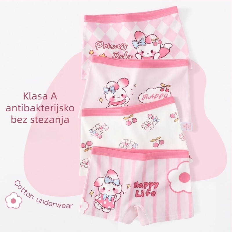 Dječje pamucne bokserice za djevojčice, 95% pamuk, sigurnosna klasa A, za djecu 3-8 godina