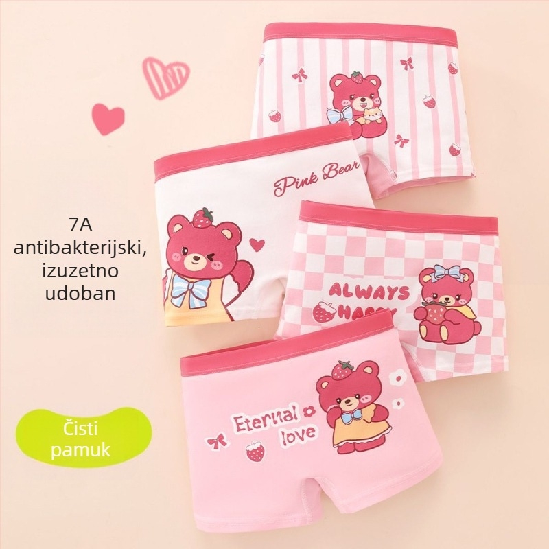Dječje pamucne bokserice za djevojčice, 95% pamuk, sigurnosna klasa A, za djecu 3-8 godina