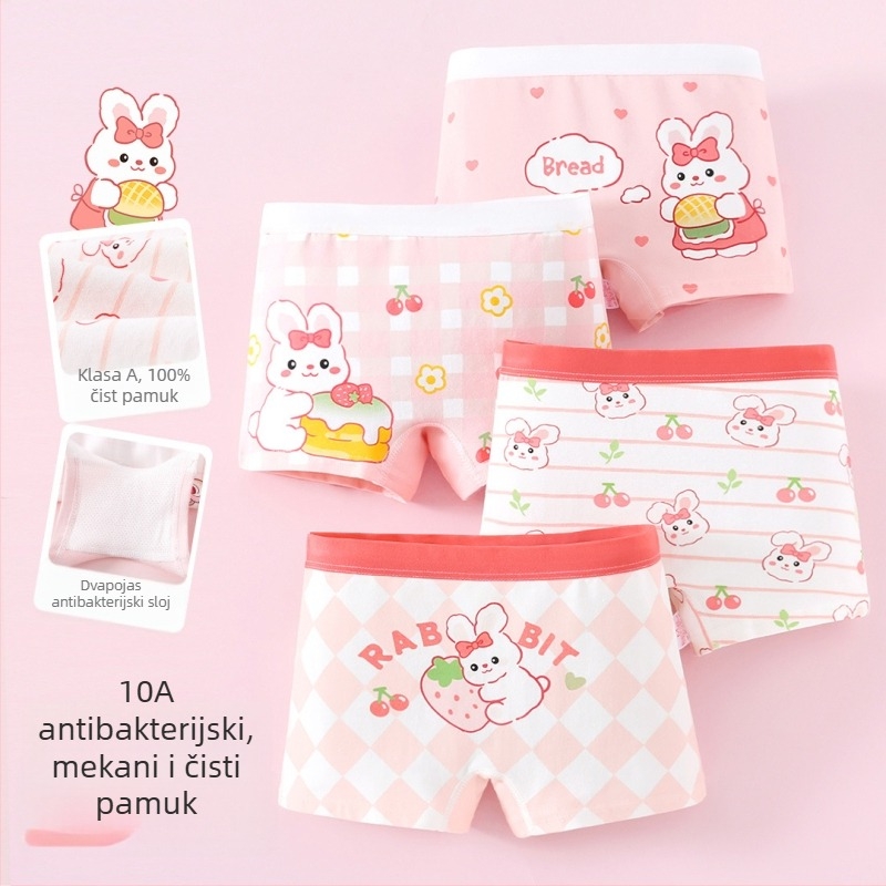 Dječje pamucne bokserice za djevojčice, 95% pamuk, sigurnosna klasa A, za djecu 3-8 godina