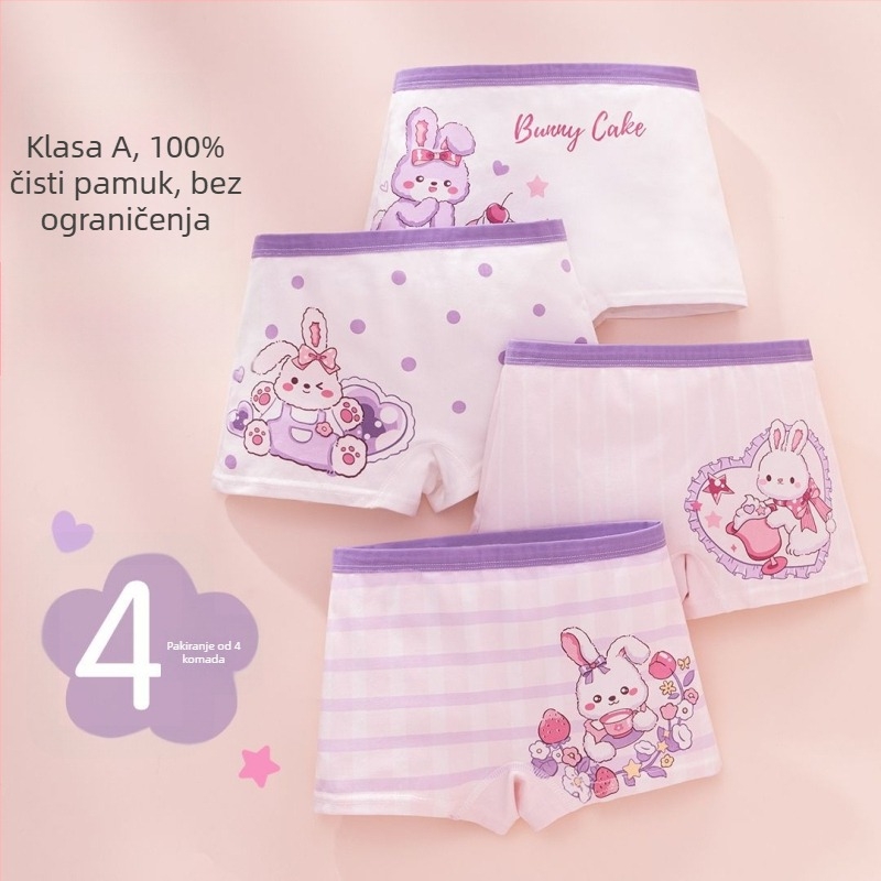 Dječje pamucne bokserice za djevojčice, 95% pamuk, sigurnosna klasa A, za djecu 3-8 godina